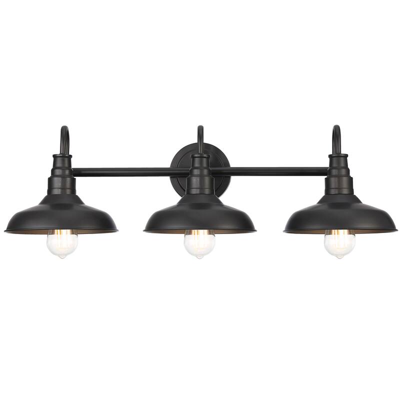 Industrial 3-light Black Metal Bathroom Vanity Light