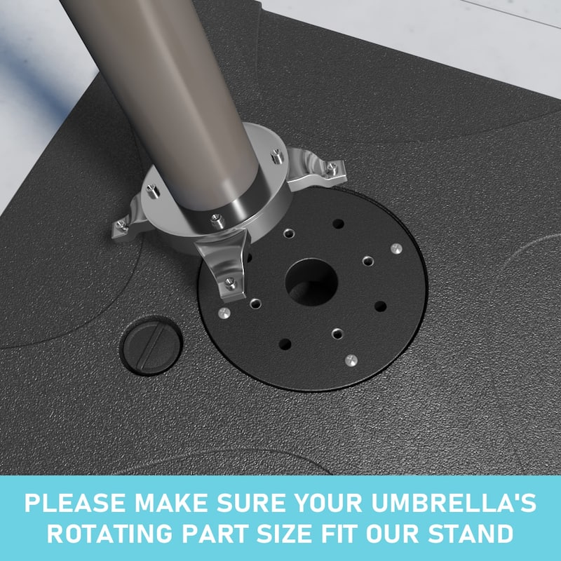 VredHom Heavy Duty Square Fillable Umbrella Base - 33" L x 33" W x 4.72" H