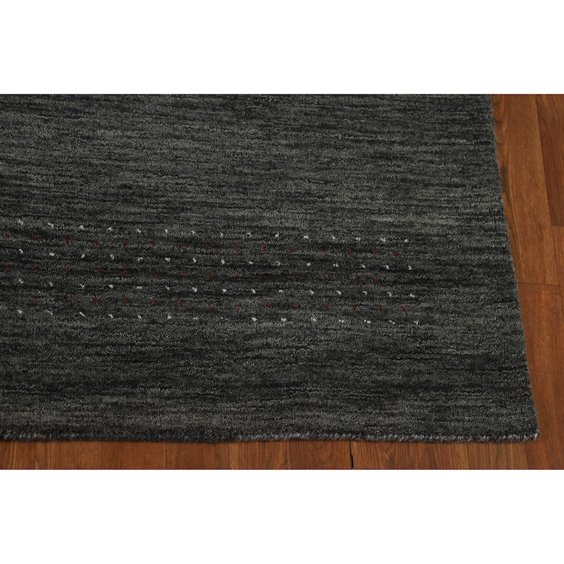 Gabbeh Indian Square Area Rug Hand-Knotted Wool Carpet - 6'7" x 6'9"