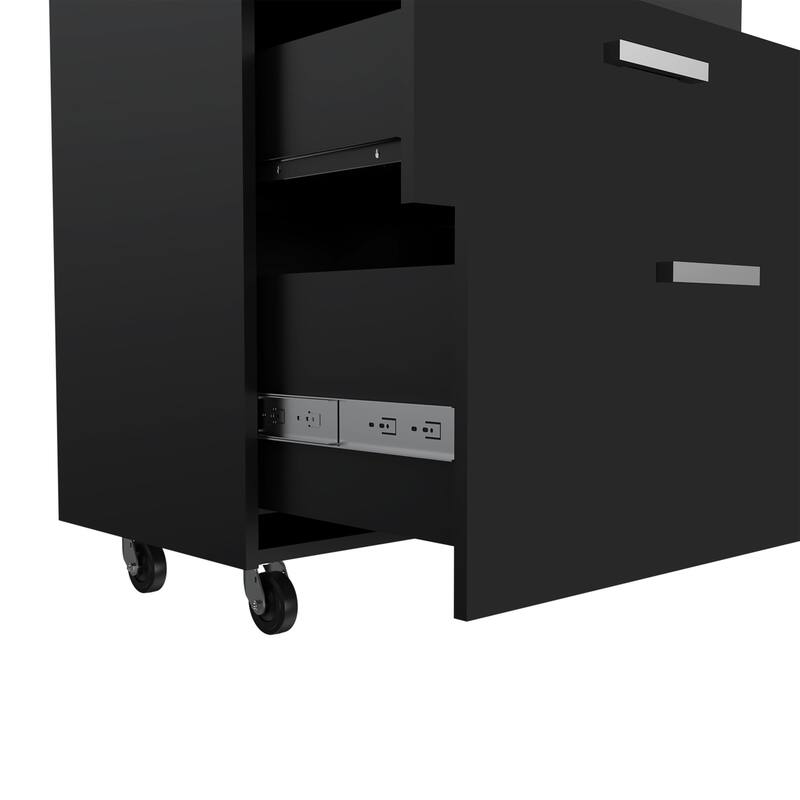 3 Drawers Storage Cabinet with Casters