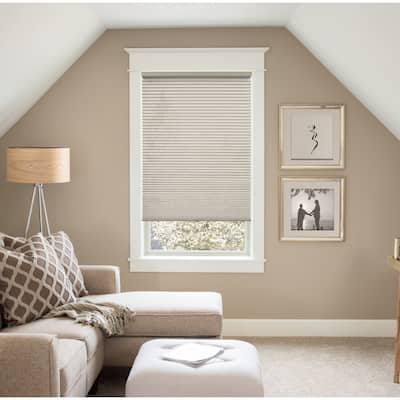 BlindsAvenue Custom 3/4" Pleat, Cordless Cellular Shades, Color Sand, Light Filtering Fabric
