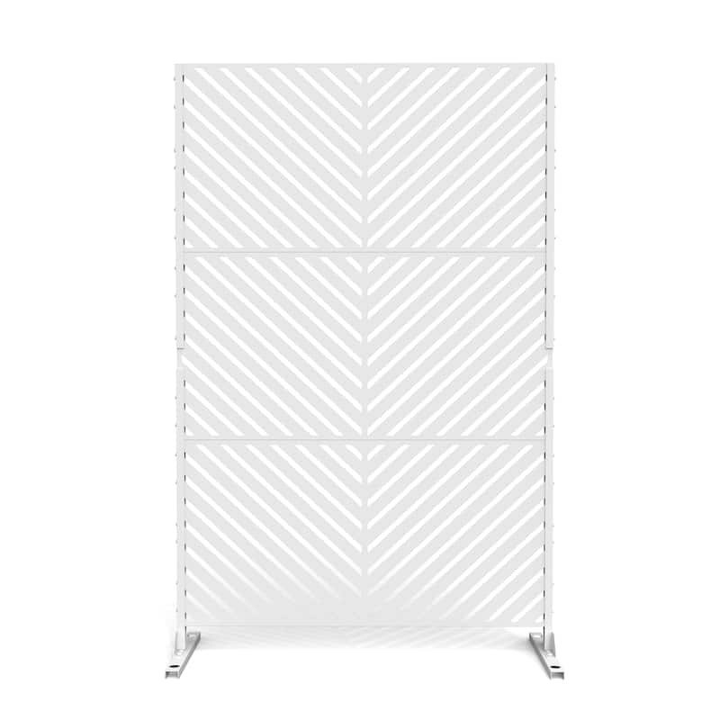 Outdoor Privacy Screen with Stand for Patio Garden Metal Fence
