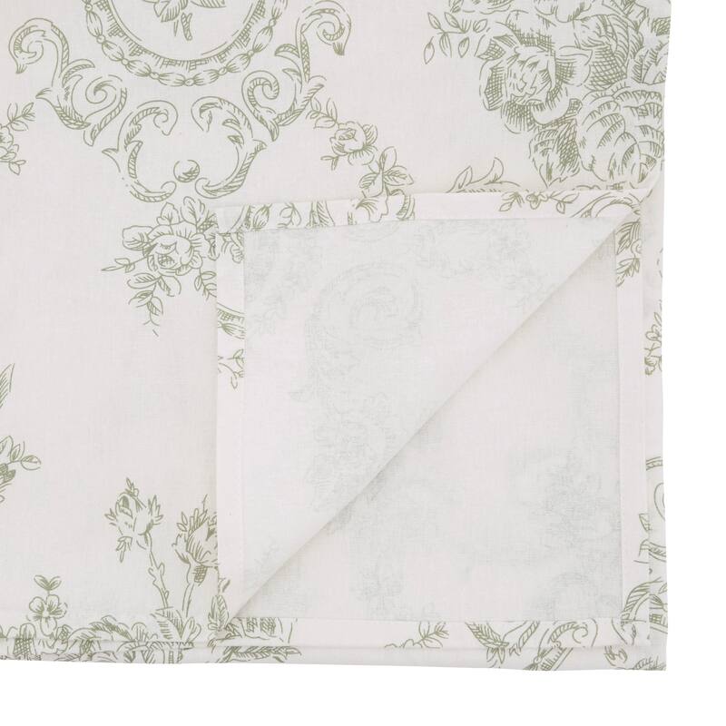 Ornate Floral Linen Blend Table Runner - Decorative Table Runner for Dining & Console Tables