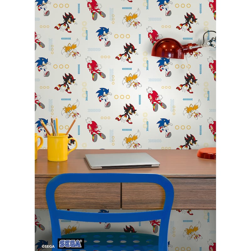 RoomMates Sonic The Hedgehog Let's Roll Peel and Stick Wallpaper