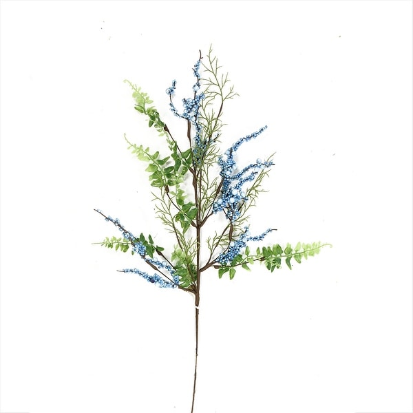 29'' Blue, Green and Brown Decorative Artificial Berry Pick - N/A