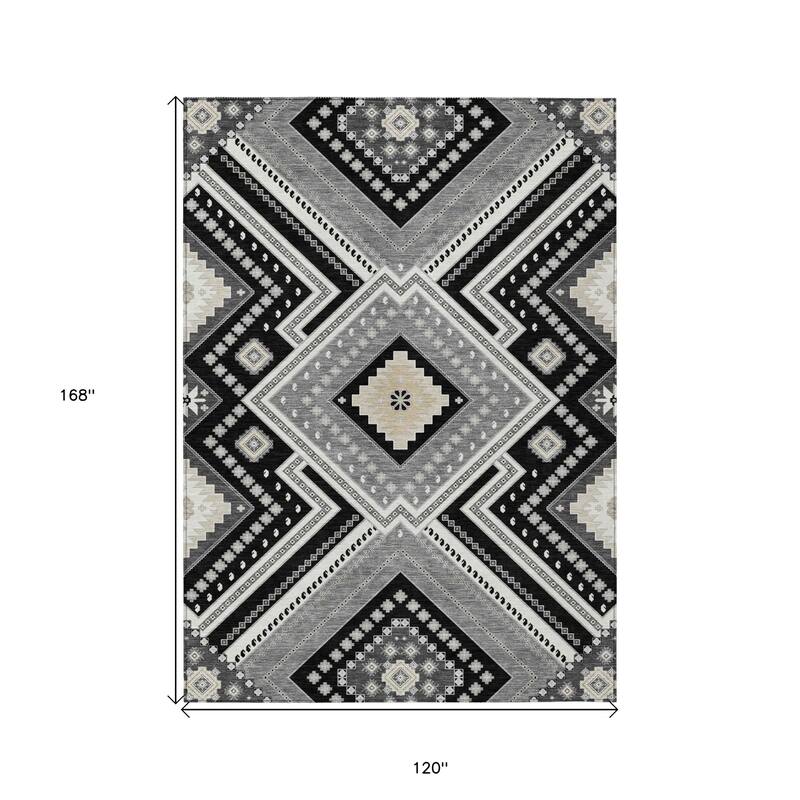 HomeRoots Tribal Transitional Rectangle Outdoor Rug