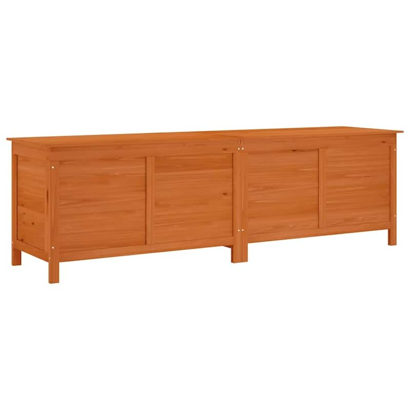 vidaXL Patio Storage Box with Lid for Outdoor Garden Furniture Solid Wood Fir