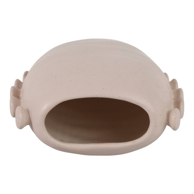 Stoneware Vase Statement-Making Tall Unique Side Detailing Home Decor