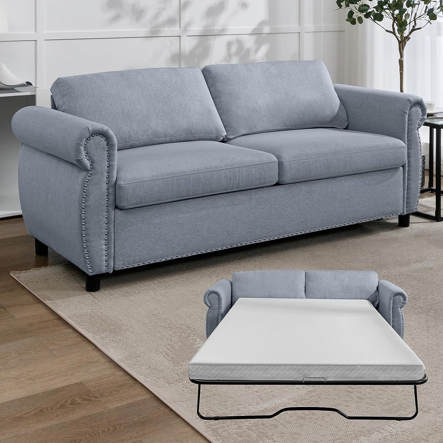 Nailhead discount sleeper sofa