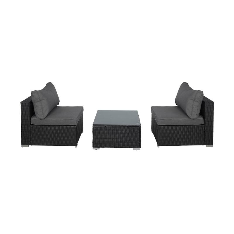 Luxton 64" Wide Outdoor Cushioned Chairs with Coffee Table