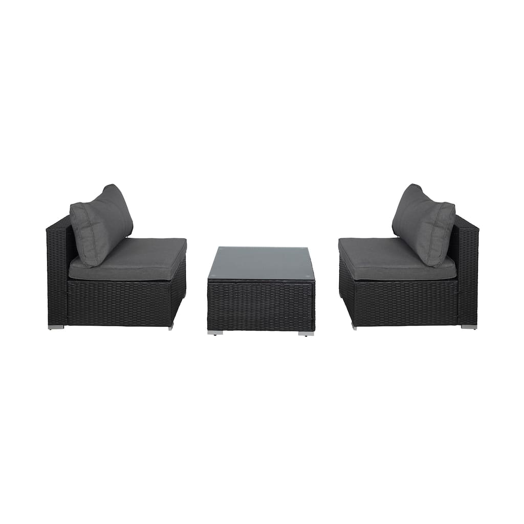 Luxton 64" Wide Outdoor Cushioned Chairs with Coffee Table