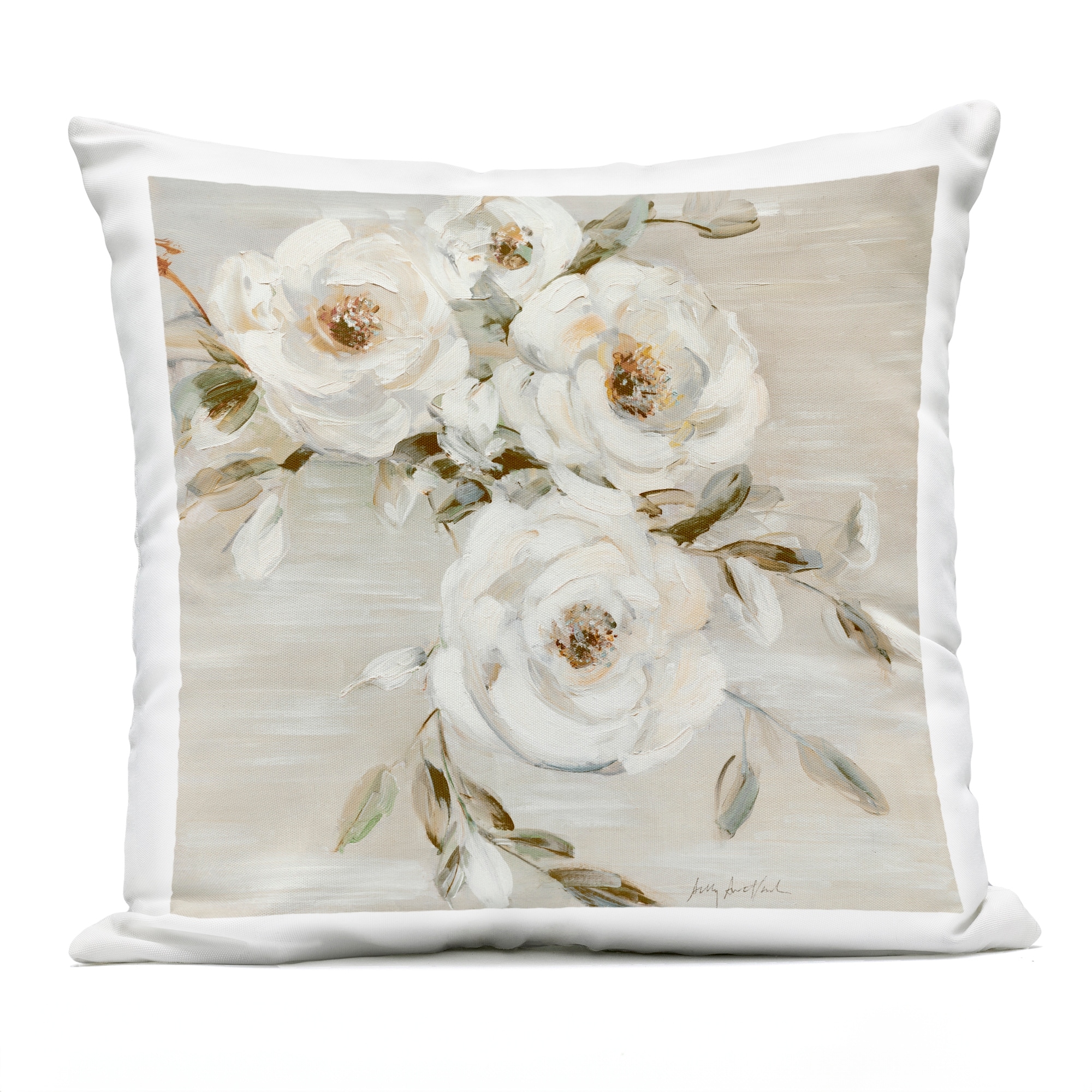 Stupell Neutral Rose Trio Printed Outdoor Throw Pillow Design by Sally Swatland