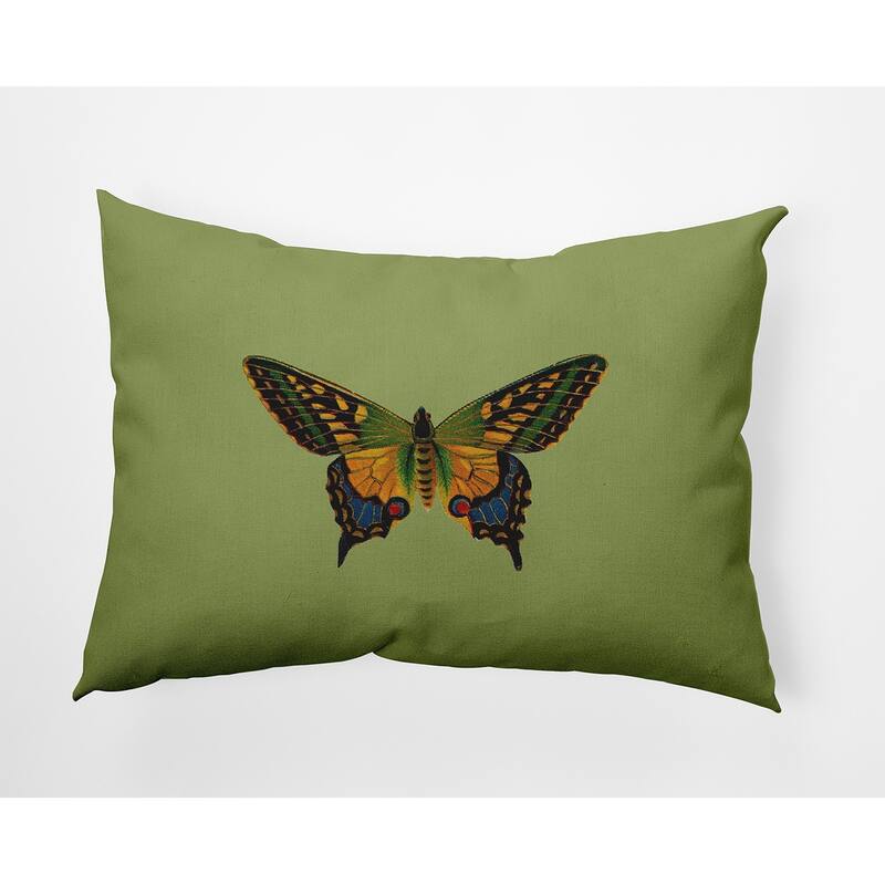 Colorful Swallowtail Polyester Indoor Pillow - Apple Green - 14" x 20"