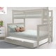 preview thumbnail 18 of 20, Taylor & Olive Trillium Twin over Full Bunk Bed Ladder, Full Trundle Grey