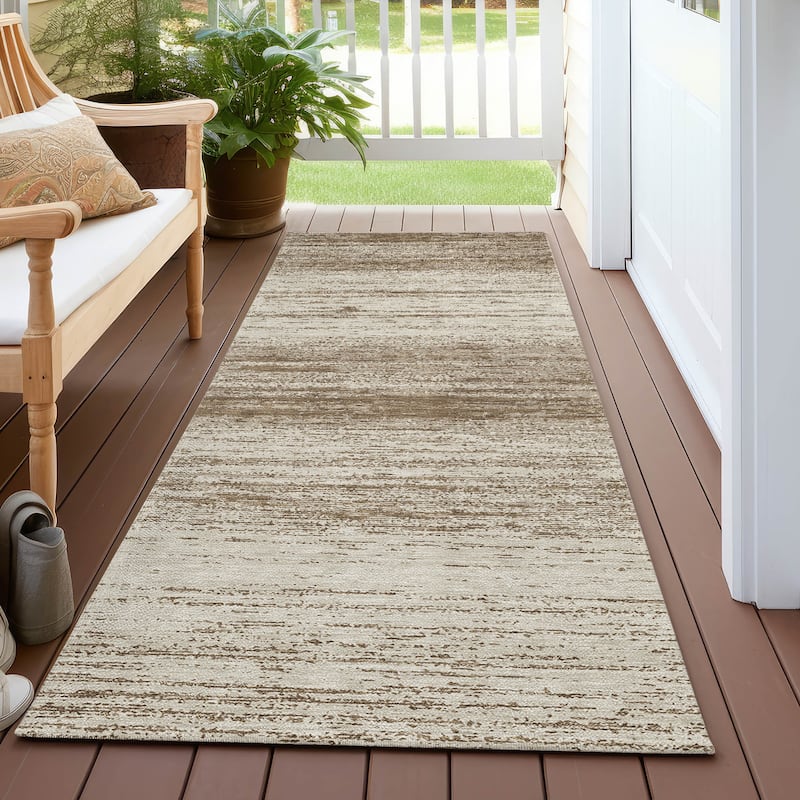 Machine Washable Indoor/ Outdoor Chantille Ombre Rug - Brown - 2'3" x 7'6"