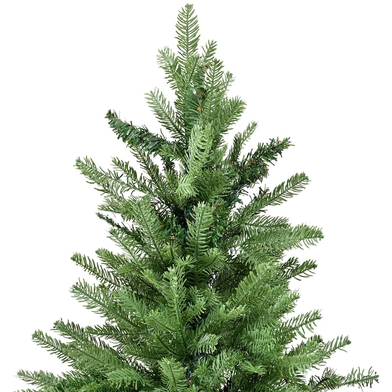 Premium Unlit Green 7FT PE PVC Mixed Christmas Tree Hinged Design, Dense Branches Realistic Look