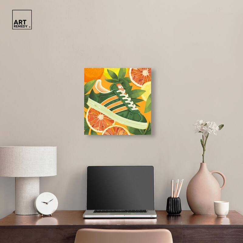 Citrus Sneaker Canvas by Art Remedy, Gallery Wrapped