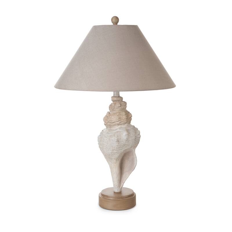 Lux Lighting Baldweyn Conch, 30" Seashell Coastal Table Lamps, (Set of 2) 3-Way Switch