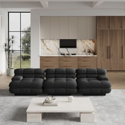 Sectional Sofa, 109'' Modular Sectional Couch Modern Tedy Velvet Sofa 3-Seater Couch for Living Room