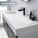 preview thumbnail 16 of 32, Vera Rectangular White Composite Stone Console Bathroom Vanity Sink