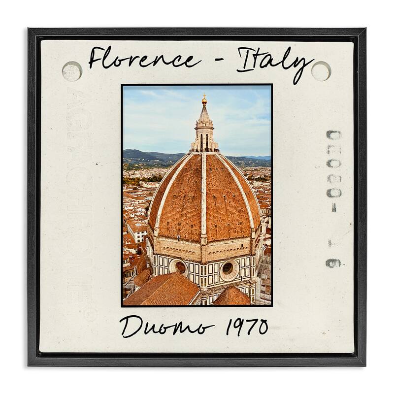 Stupell Florence Italy Travel View Framed Floater Canvas Wall Art Design By Val Rhodes - 25 x 25 - Black