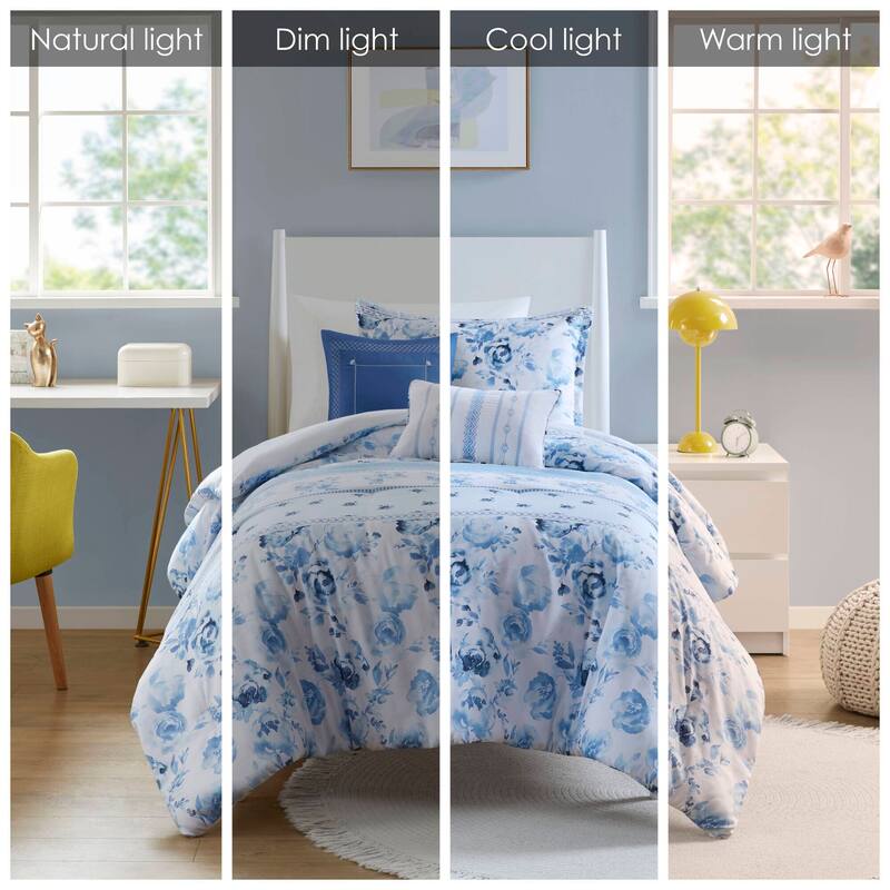 Intelligent Design Kaia Floral Striped Comforter Set