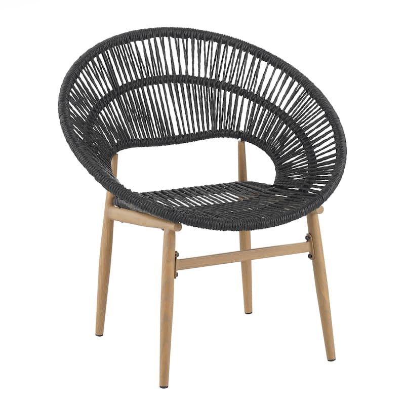Outdoor Wicker Papasan Style Dining Chair