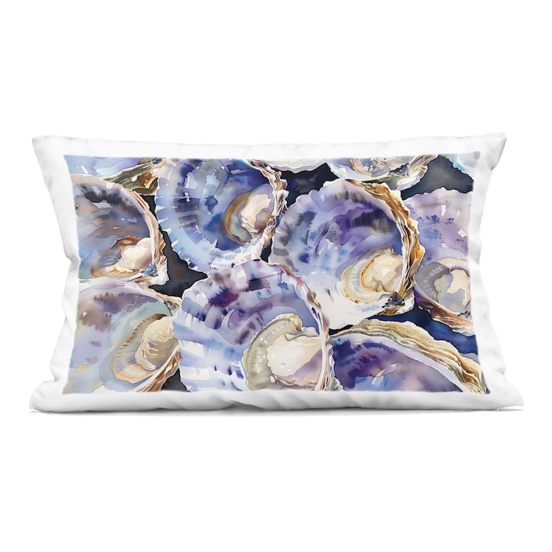 Stupell Maritime Clams & Oysters Decorative Printed Throw Pillow Design by Heidi Kuntz - Accent - Polyester - Blue - Single