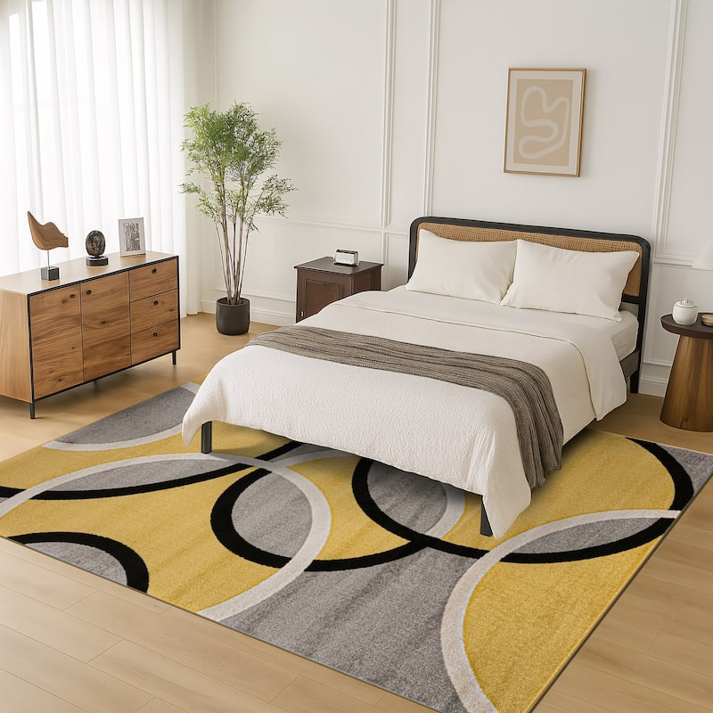 World Rug Gallery Modern Abstract Circles Area Rug