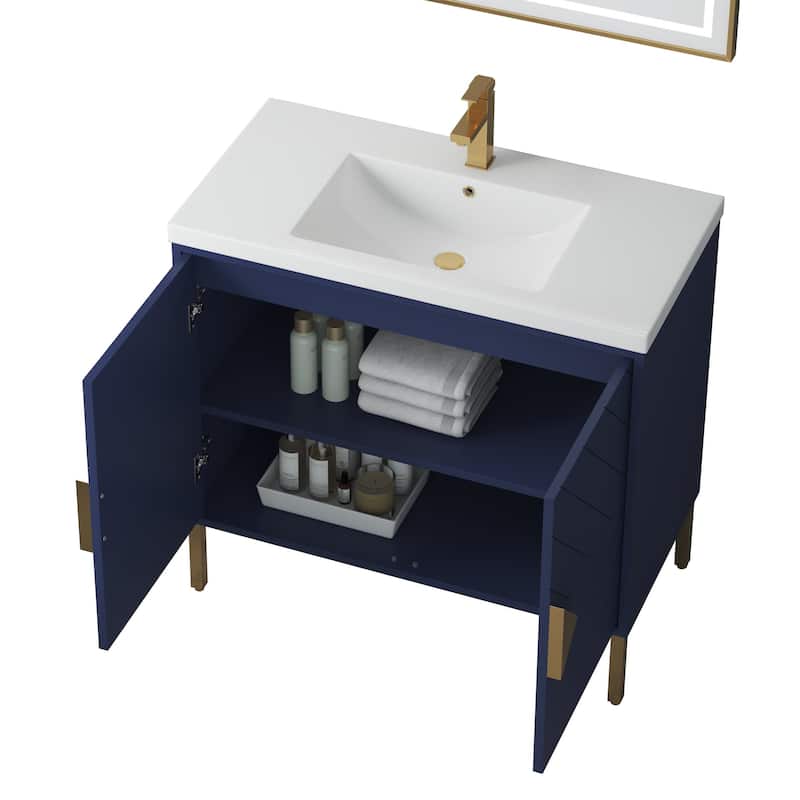 36" Tennant Brand Modern Style Navy Blue Eileen Bathroom Sink Vanity