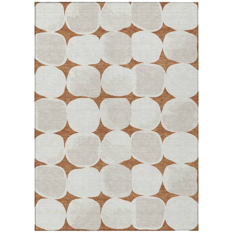 HomeRoots Abstract Transitional Rectangle Outdoor Rug