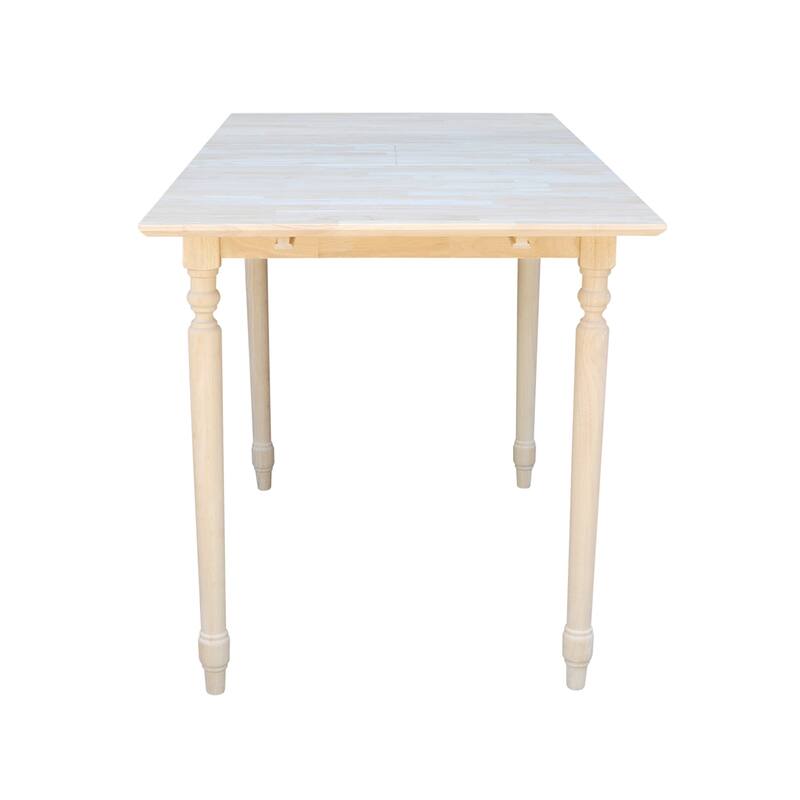 International Concepts 32-inch Wide Unfinished Turned Style Parawood Counter Height Dining Table with Butterfly Extension