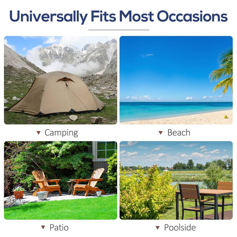 2-in-1 Beach Lounge Chair & Camping Chair W/ Pillow & Pocket