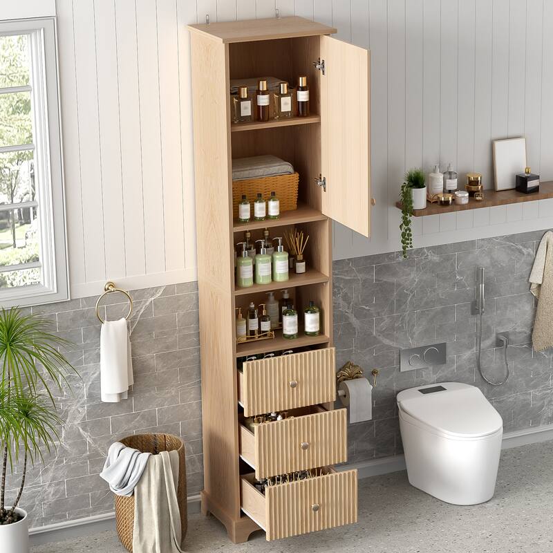 Traditional 67.7" Tall Freestanding Bathroom Cabinet