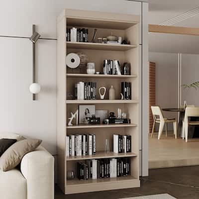 100% Solid Wood 6-Shelf Bookcase with Optional Doors by Palace Imports