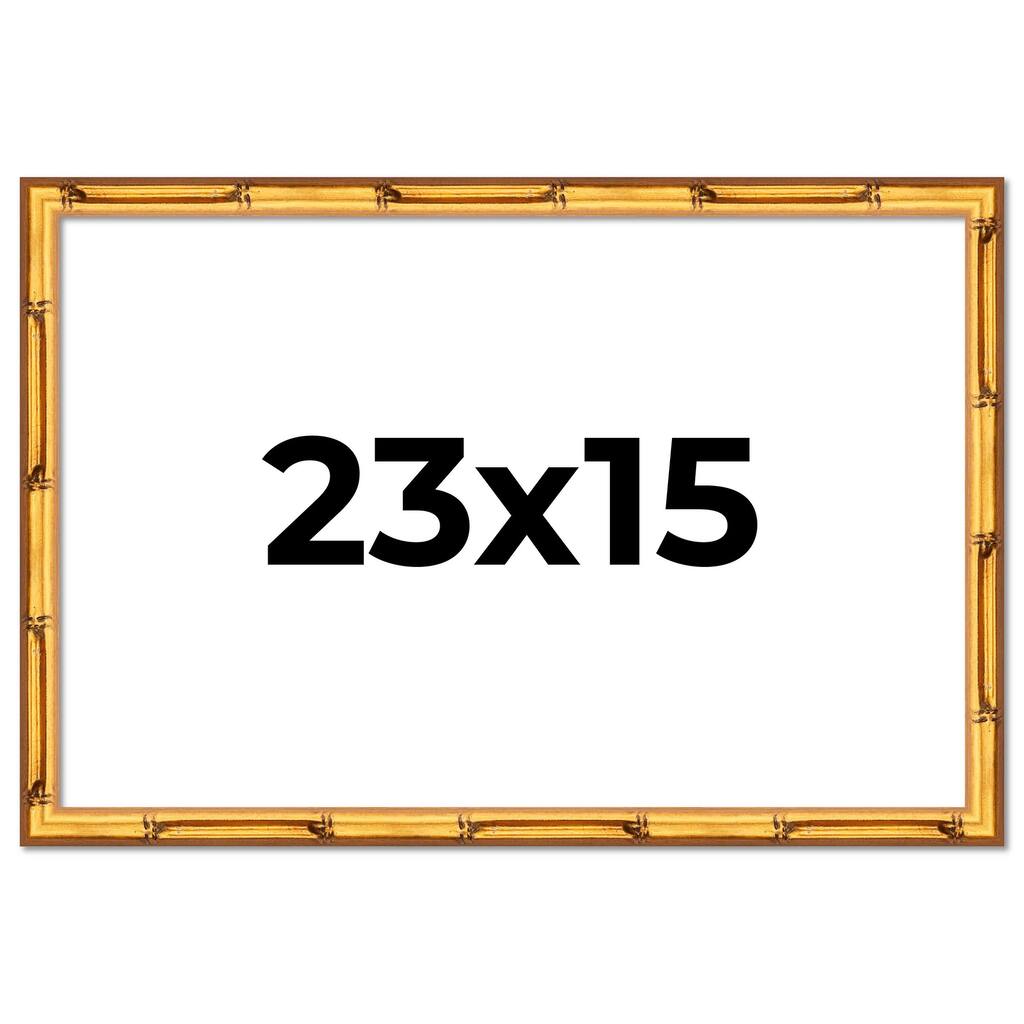 23x15 Frame Gold Bamboo Picture Frame Modern Photo Frame Includes UV Acrylic Shatter Guard Front Acid Free Foam Backing Board