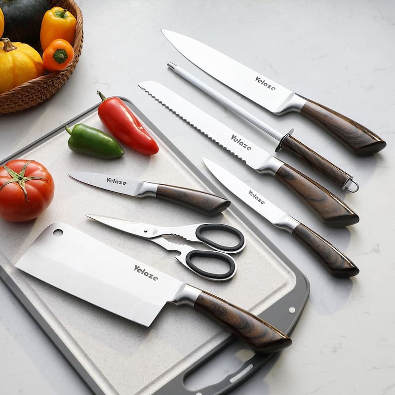 Velaze Aperol 8 pcs Knife Block Set with Storage