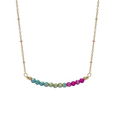 Victoria Townsend Gold Plated Pink, Blue And Green Crystal Barcode Necklace