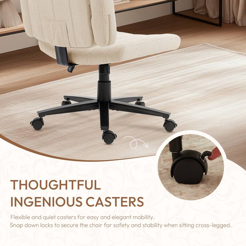 Home Office Chair, Fabric Criss Cross Swivel Desk Chair with Wheel, Adjustable Height Computer Chair for Study Work Gaming