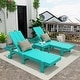 preview thumbnail 28 of 113, Shoreside Modern Poly Eco-Friendly All Weather Reclining Chaise Lounge With Wheels and Side Table (2-Piece Set)