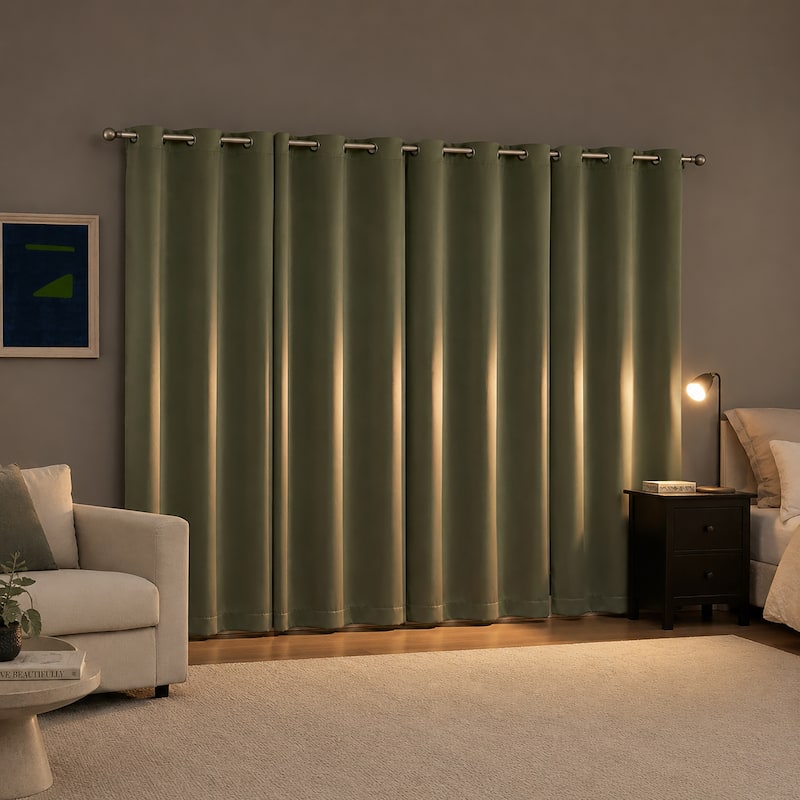 Sun Zero Sheridan Dual-Sided Magnetic Closure Total Blackout Grommet 2-Piece Curtain Panel Pair