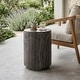 preview thumbnail 20 of 28, Furniture of America Karvyn Modern 14-inch Round Natural Stone Indoor Drum Side Table