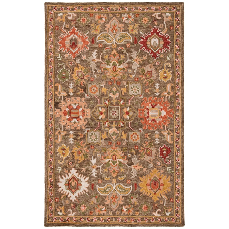 SAFAVIEH Handmade Heritage Chrysanthemum Traditional Wool Rug