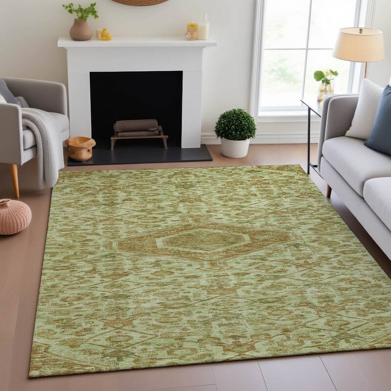 Premium Washable Super Soft Traditional Global Mayfield Rug - Sage - 9' x 12'