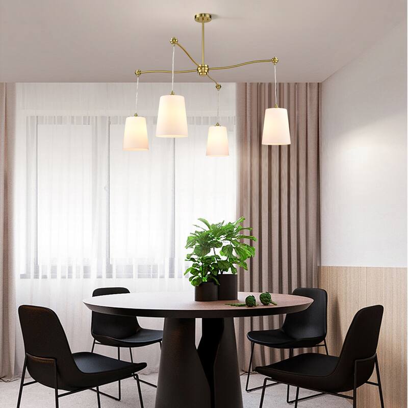 Light Society Llie Chandelier - Brushed Brass/Opal