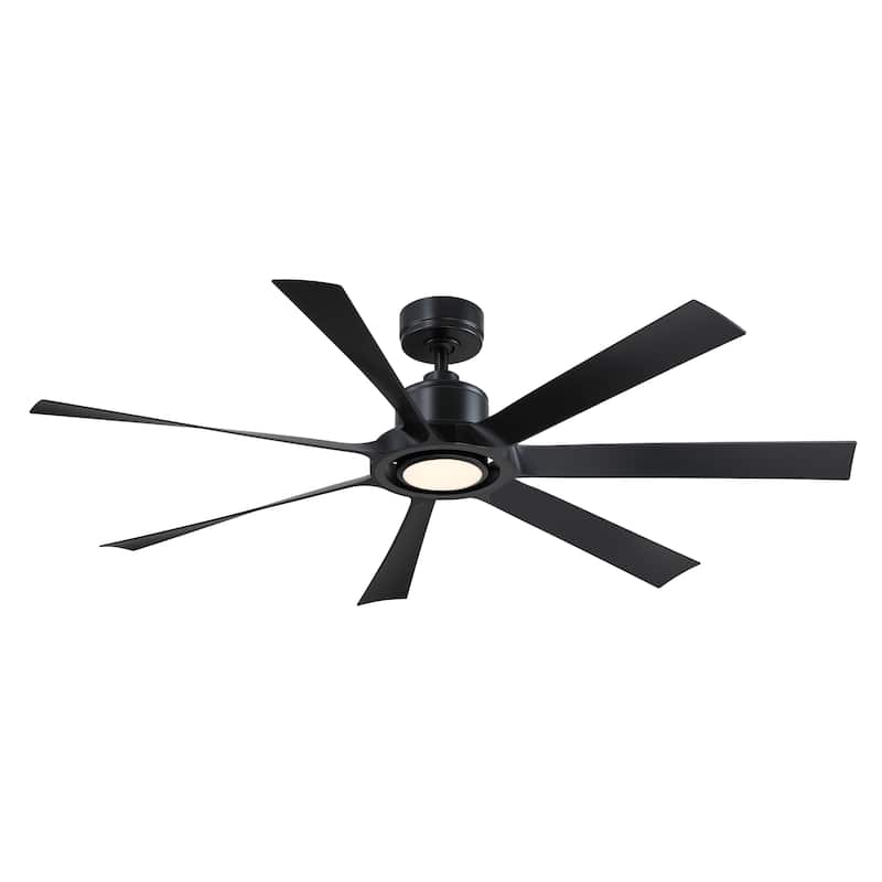 Lenzi 60 inch Indoor/Outdoor Smart Ceiling Fan with LED Light Kit and Remote - 60 Inches - Black