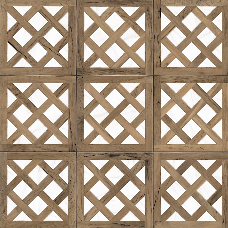 Merola Tile Kings Forest Lattice Calcatta Mix 17-5/8" x 17-5/8" Ceramic Floor and Wall Tile
