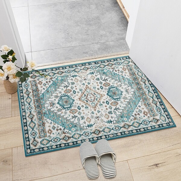 Garvee Area Rug Vintage Indoor Floor Cover Print Carpet Non-Slip