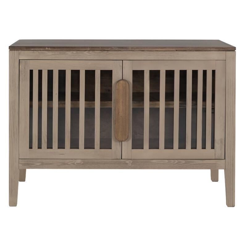 Maltie Sideboard Console Cabinet, 2 Doors, Sand Brown Wood, 54 Inch