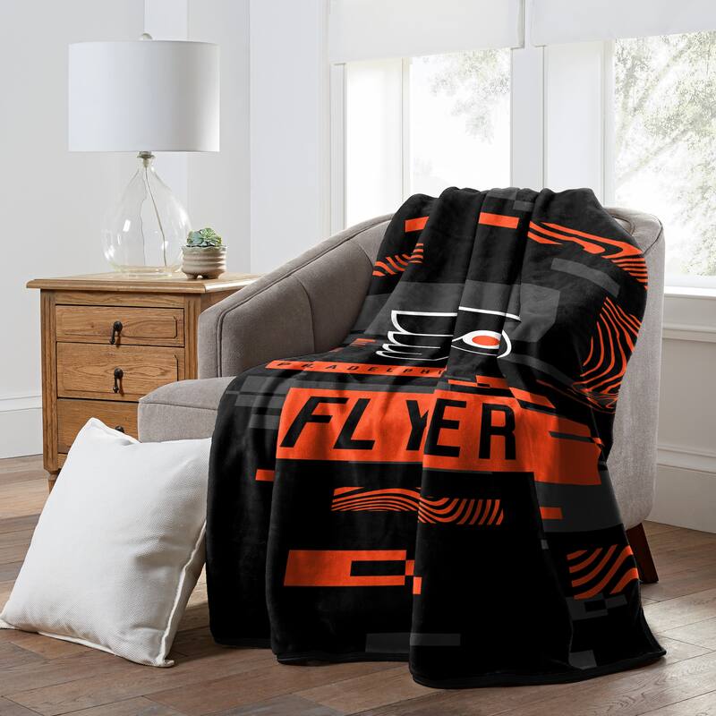 NHL Philadelphia Flyers Digitize Raschel Throw Blanket